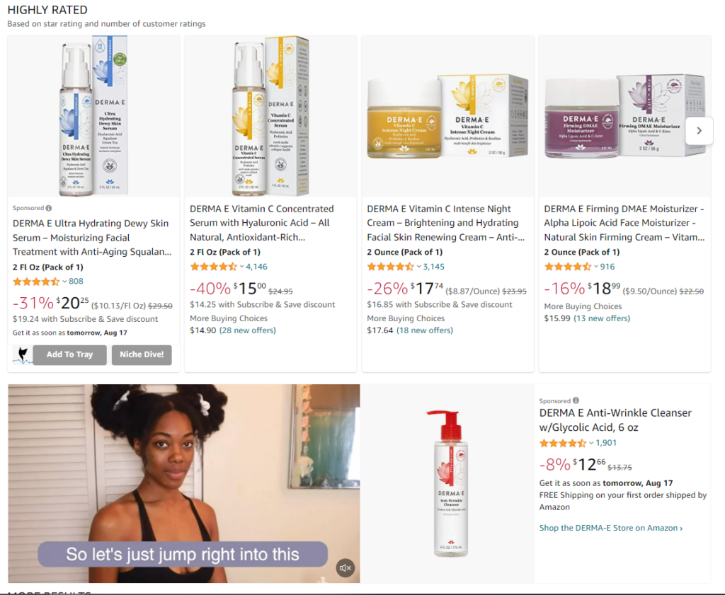 Derma E video sponsored ad Prime Day Advertising Strategies BellaVix 5