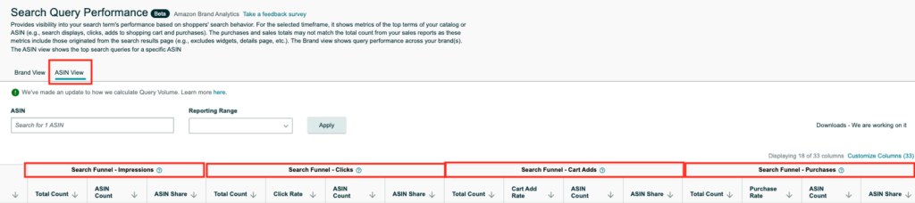 Search Query Performance beta Amazon BellaVix