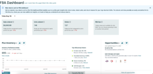 FBA inventory dashboard