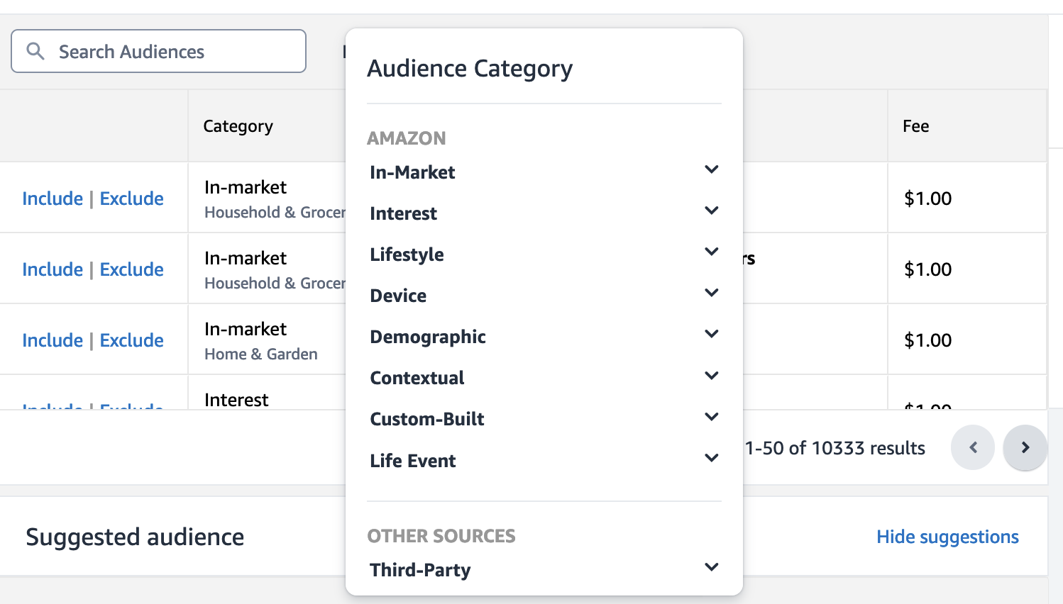 Amazon DSP Audiences Creation