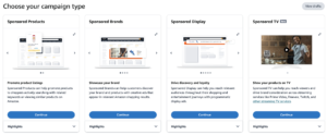 advertising campaign types on amazon